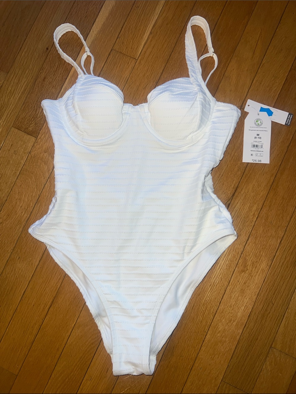 White One-Piece Swimsuit with Built-In Cups
